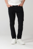 Jean negro skinny con tiro bajo, cremallera y ajuste ceñido