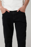 Jean negro skinny con tiro bajo, cremallera y ajuste ceñido