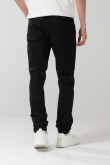 Jean negro skinny con tiro bajo, cremallera y ajuste ceñido