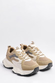 Tenis de plataforma unicolores con contrastes y suela gruesa