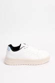 Tenis unicolores casuales con forro interno en contraste