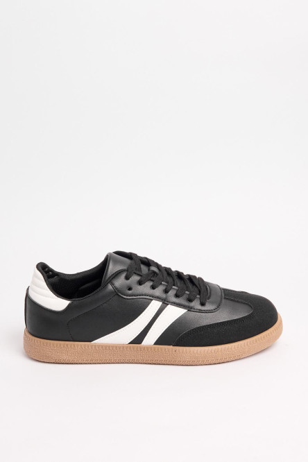 Tenis unicolores casuales con suelas planas y cordones