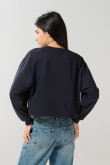 Buzo crop top azul intenso con diseño de Plaza Sésamo