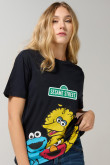 Camiseta azul intensa manga corta de Plaza Sésamo