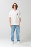 Camiseta cuello redondo crema de Los Simpson oversize