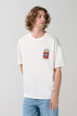 Camiseta cuello redondo crema de Los Simpson oversize