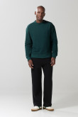 Buzo perchado unicolor cuello redondo oversize