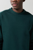 Buzo perchado unicolor cuello redondo oversize