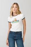 Camiseta de Plaza Sésamo manga corta crema con contrastes