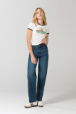 Camiseta de Plaza Sésamo manga corta crema con contrastes