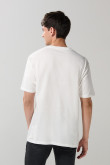 Camiseta manga corta crema con arte de Plaza Sésamo