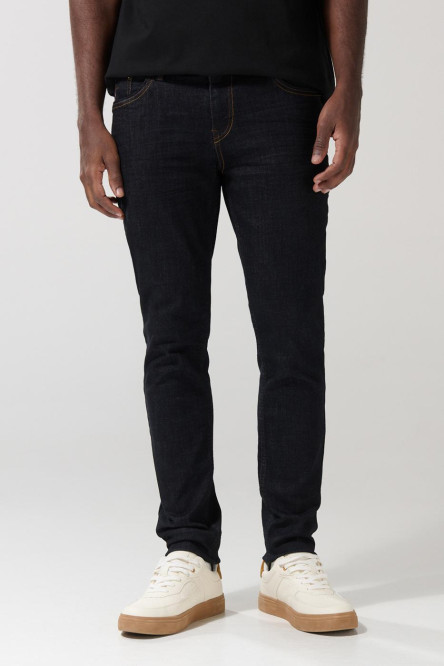 Jean skinny azul intenso ceñido con bolsillos y tiro bajo