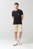 Camiseta negra con bolsillo y manga corta de Plaza Sésamo