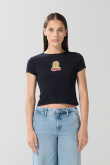 Camiseta azul manga corta con arte de Plaza Sésamo