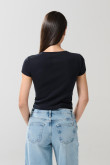 Camiseta azul manga corta con arte de Plaza Sésamo