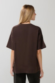 Camiseta oversize unicolor manga corta en algodón
