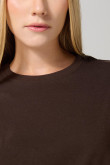 Camiseta oversize unicolor manga corta en algodón