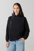 Buzo oversize unicolor con capota y bolsillo delantero