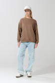 Buzo cuello redondo oversize unicolor con manga ranglan