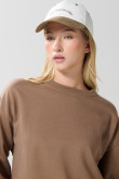 Buzo cuello redondo oversize unicolor con manga ranglan