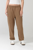 Pantalón jogger unicolor con 2 bolsillos laterales