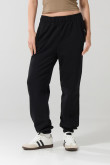 Pantalón jogger unicolor con 2 bolsillos laterales