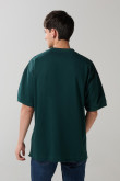 Camiseta oversize manga corta en algodón unicolor