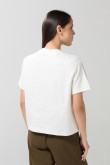 Camiseta estampada unicolor holgada manga corta