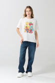 Camiseta de Plaza Sésamo crema en algodón manga corta