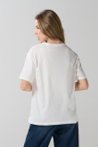 Camiseta de Plaza Sésamo crema en algodón manga corta