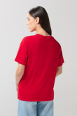 Camiseta roja oscura manga corta con diseño de Super Girl