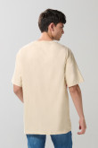 Camiseta manga corta con estampado en frente para hombre cuello redondo básica.