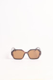 Gafas de sol de marco geométrico en carey marrón oscuro.