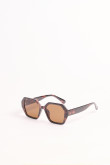 Gafas de sol de marco geométrico en carey marrón oscuro.