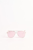 gafas de sol silueta marco piloto dorado con lente rosa.