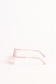 gafas de sol silueta marco piloto dorado con lente rosa.