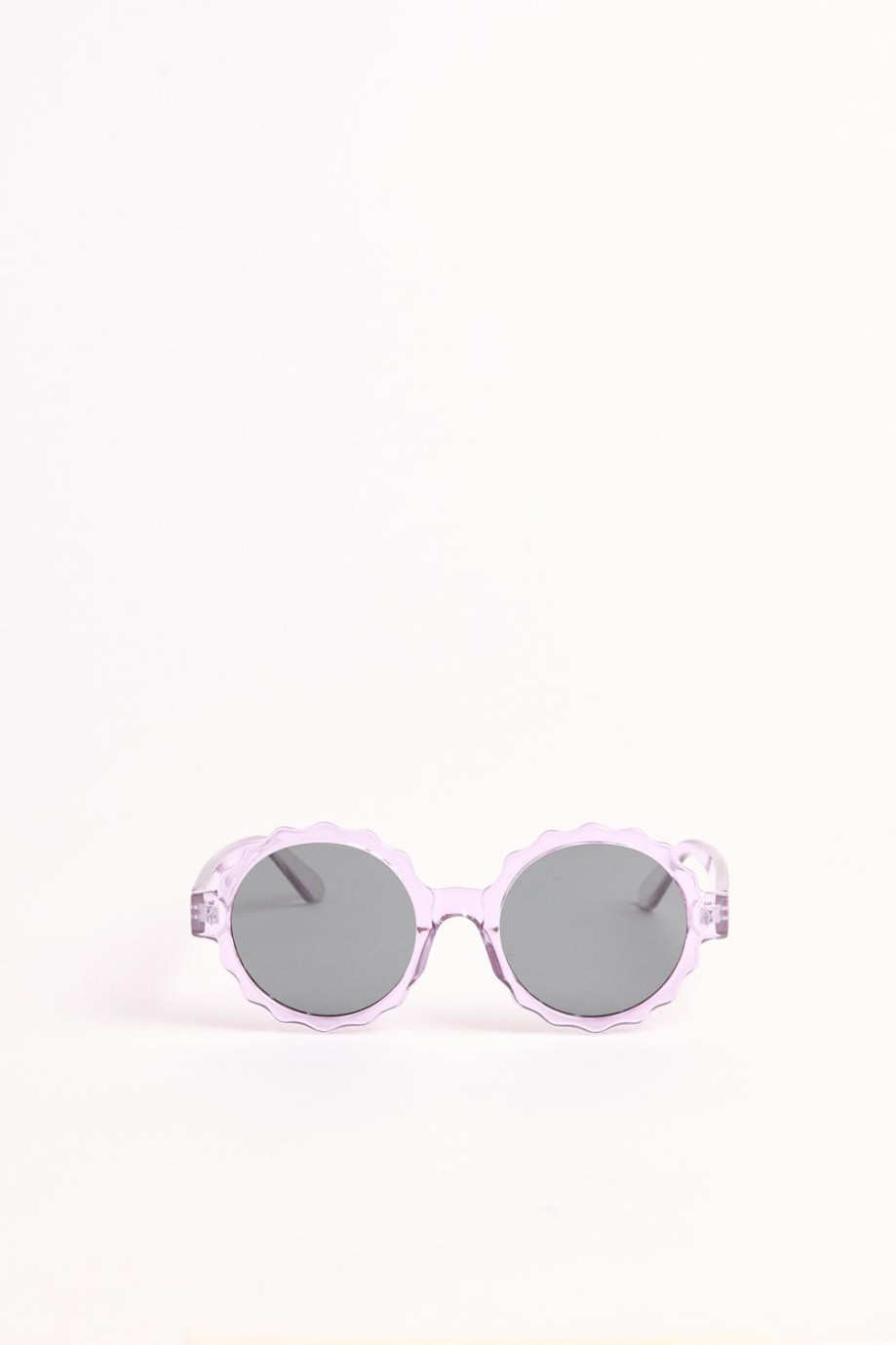 Gafas de sol de marco redondo en color violeta y crema