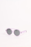 Gafas de sol de marco redondo en color violeta y crema