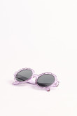 Gafas de sol de marco redondo en color violeta y crema