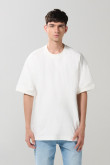 Camiseta oversize en algodón unicolor con manga corta