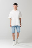 Camiseta oversize en algodón unicolor con manga corta