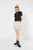 Camiseta crop top unicolor con estampado de Karate Kid