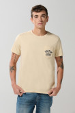 Camiseta manga corta kaki muy claro para hombre.