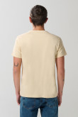 Camiseta manga corta kaki muy claro para hombre.