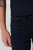 Jean azul intenso slim con cremallera y tiro bajo