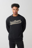 Buzo cuello redondo unicolor oversize con arte college