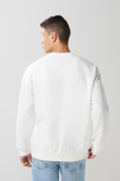 Buzo cuello redondo unicolor oversize con arte college