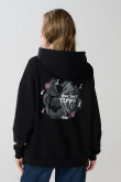 Buzo oversize negro con capota y diseños de Minnie