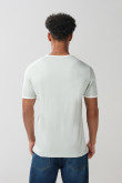 Camiseta cuello redondo unicolor college con contrastes