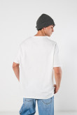 Camiseta unicolor college oversize con manga corta